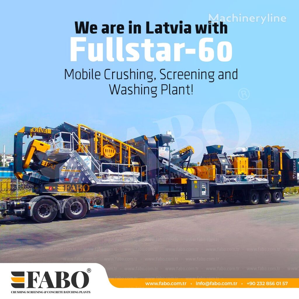 máy nghiền đá FABO FULLSTAR-60 Crushing, Washing & Screening Plant mới