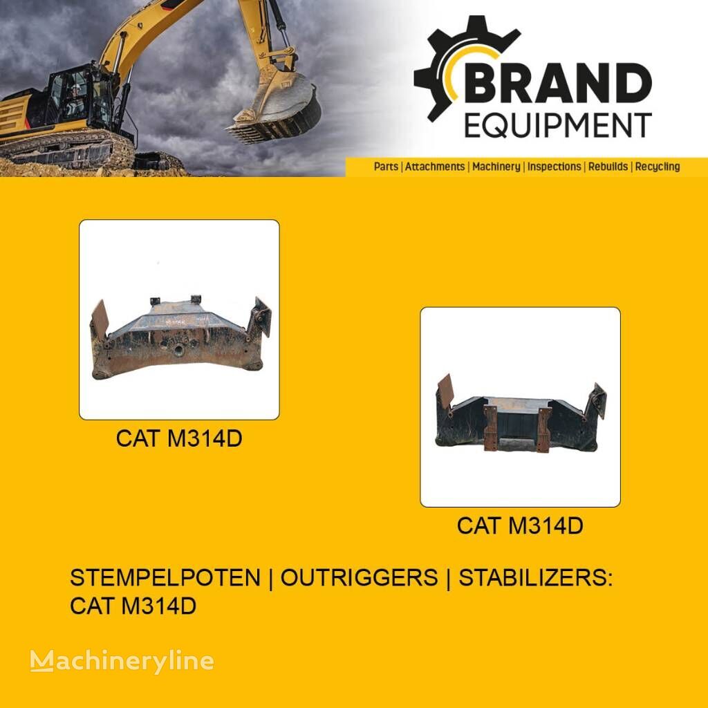 máy đào bánh lốp Caterpillar M314D Outriggers | Stabilizers | Stempelpoten