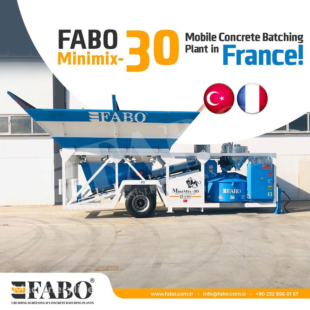 trạm trộn bê tông FABO MOBILE CONCRETE PLANT CONTAINER TYPE 30 M3/H FABO MINIMIX mới