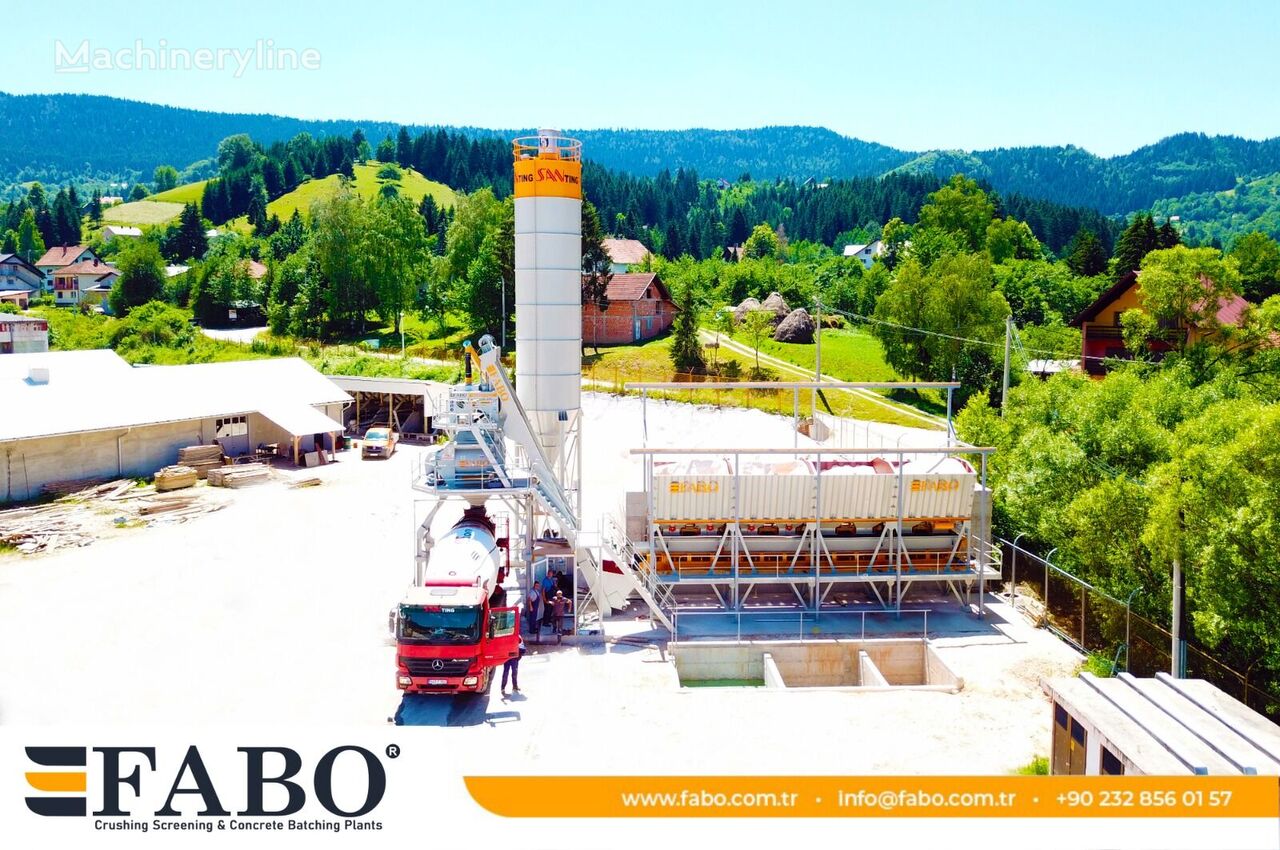 trạm trộn bê tông FABO SKIP SYSTEM CONCRETE BATCHING PLANT | 110m3/h Capacity |  STOCK mới