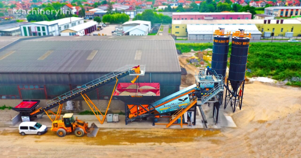 trạm trộn bê tông FABO TURBOMIX-100 Mobile Concrete Batching Plant mới