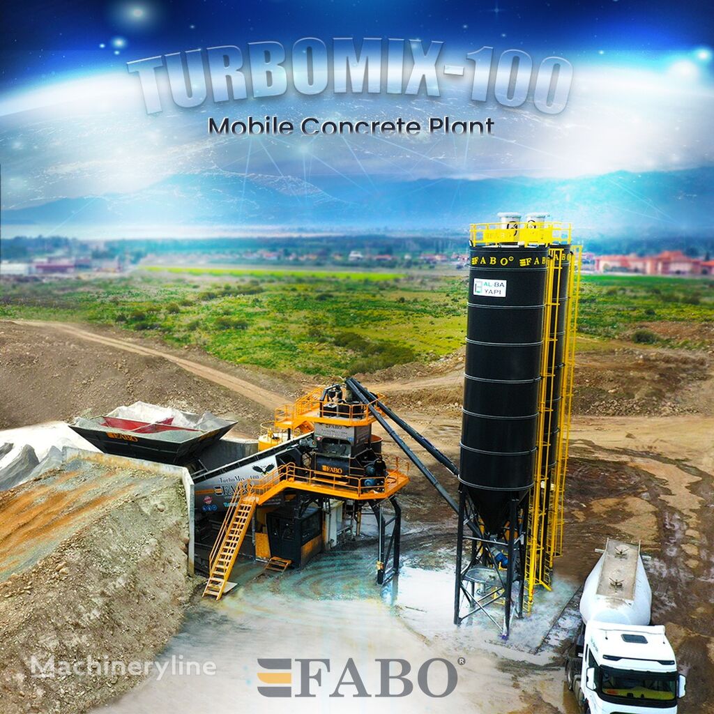 trạm trộn bê tông FABO TURBOMIX-100 Mobile Concrete Batching Plant mới