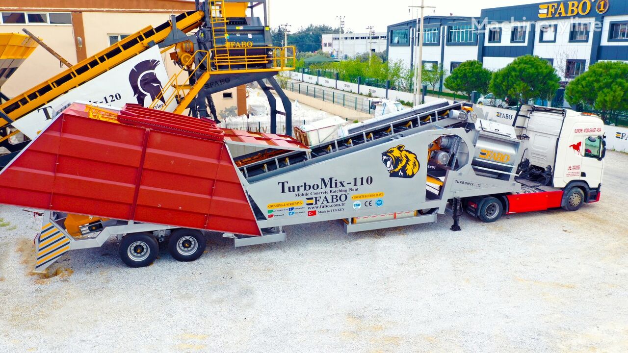 trạm trộn bê tông FABO TURBOMIX-110 Mobile Concrete Batching Plant mới